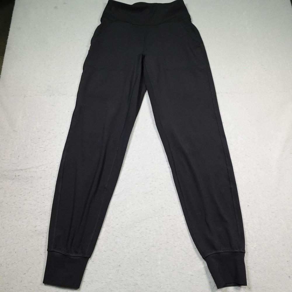 Lululemon High Rise Joggers Womens 4 Black Tapered Yoga Pants LW5DH6S